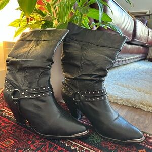 Dingo 1969 Size 8 Emma Western Black Leather Boots